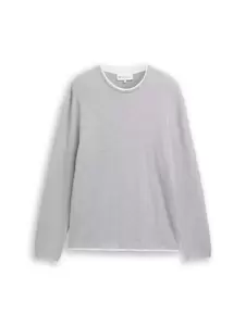 structured double layer crew n - 15398/Light Stone