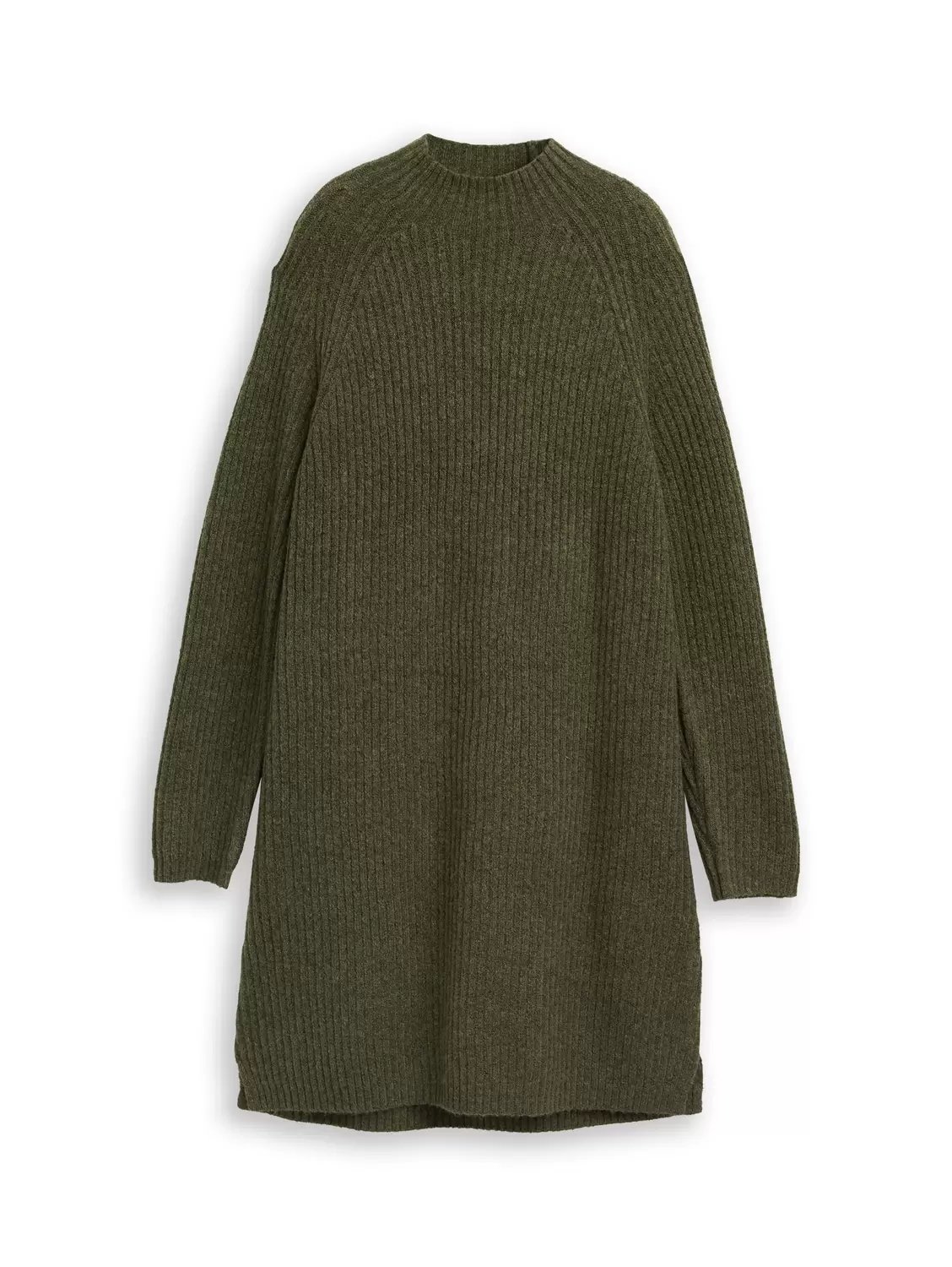 knitted dress with mock-neck