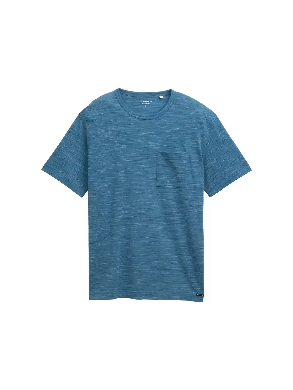 T-Shirt in Melange-Optik mit Brusttasche