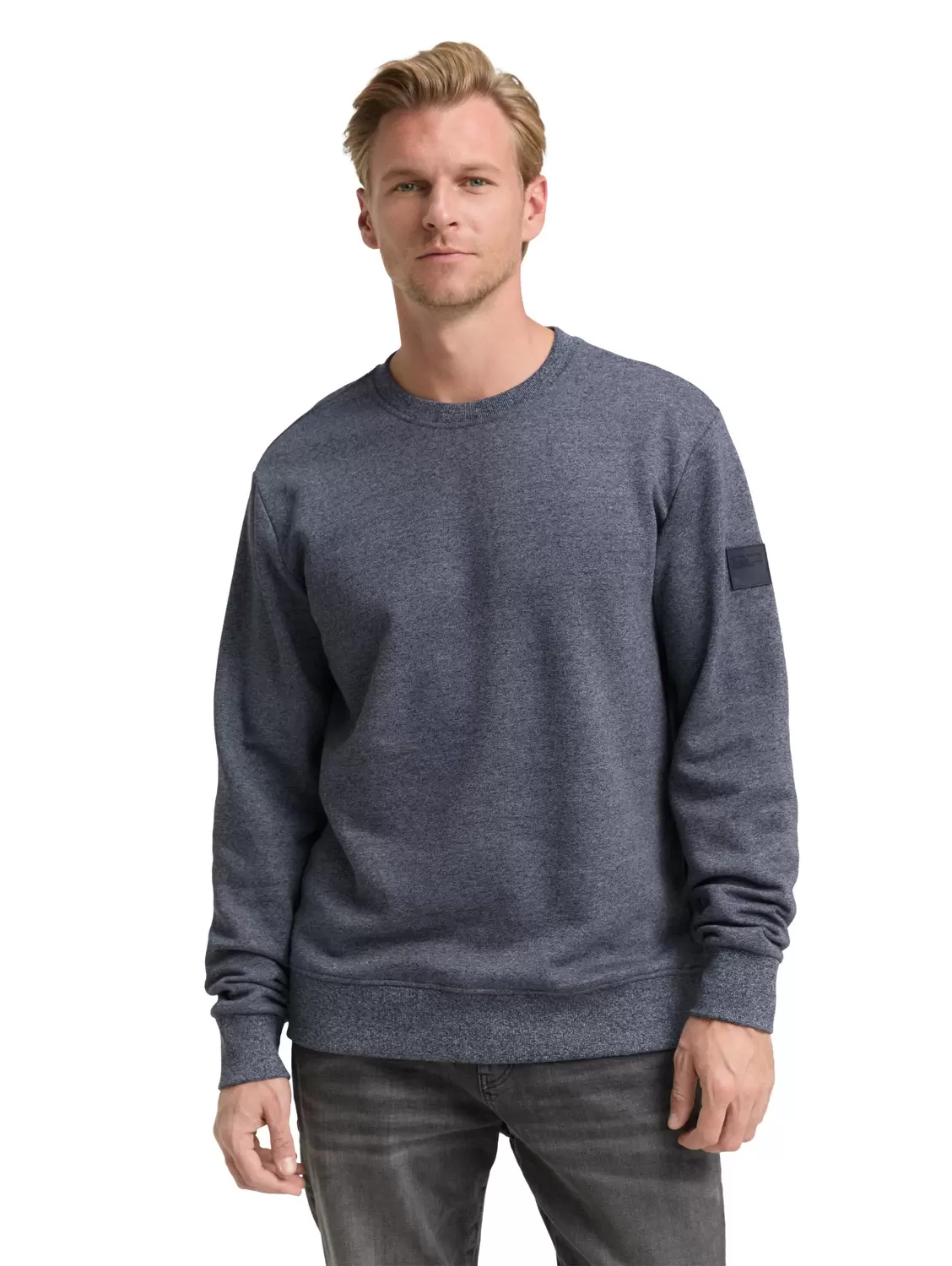 Sweatshirt in Melange-Optik
