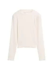 Cropped Langarmshirt mit Rippstruktur