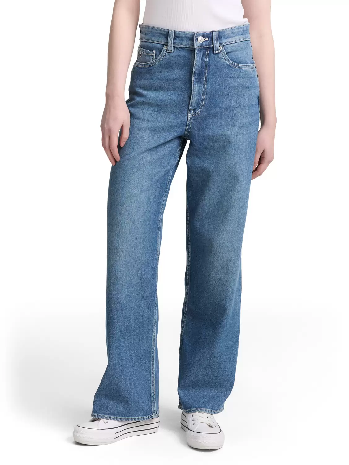 TTLINOU WIDE - 10119/Used Mid Stone Blue Denim