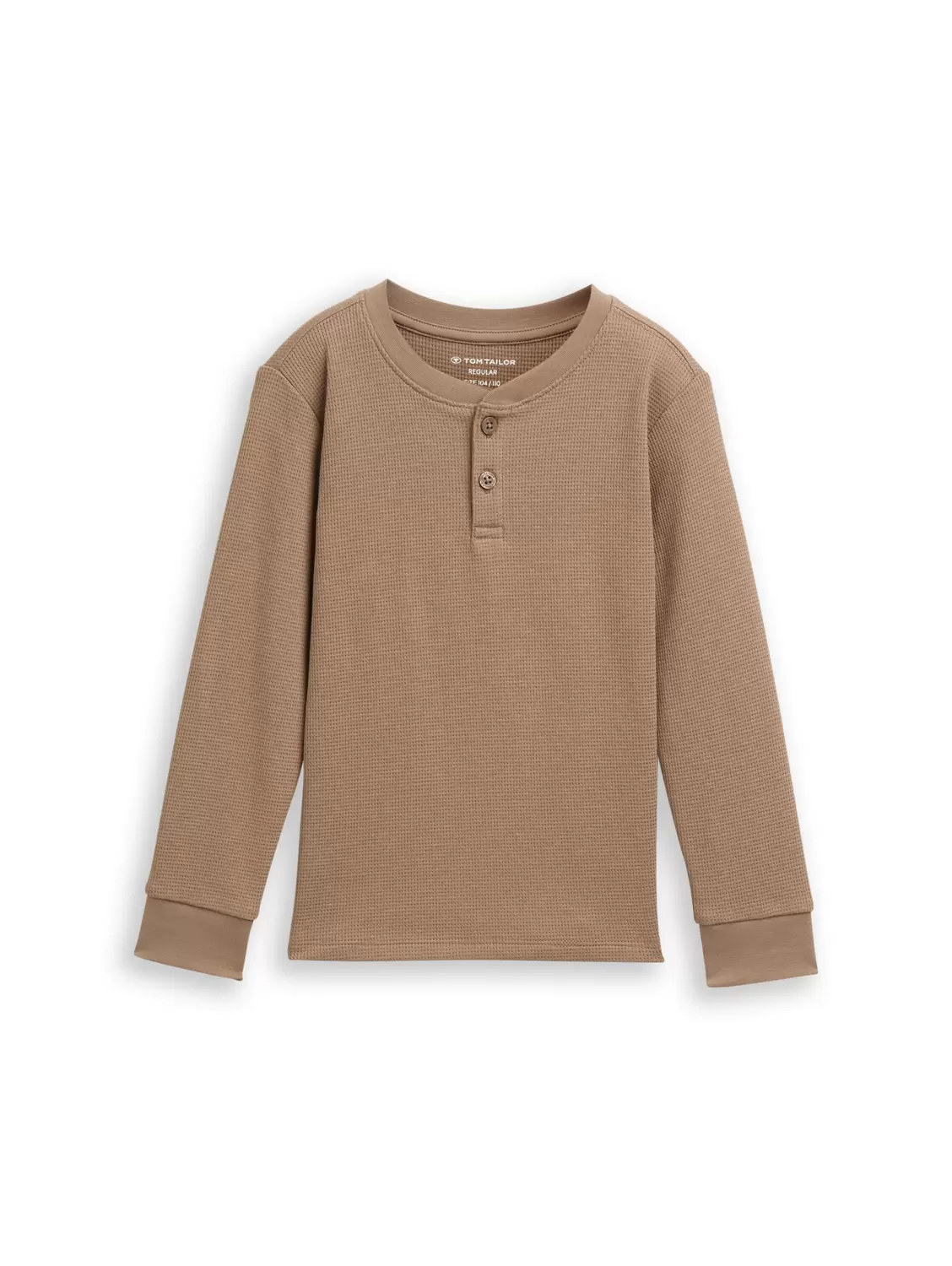 waffle henley longsleeve - 36516/taupe grey