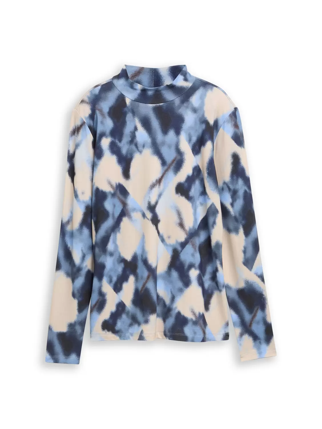 T-shirt mock neck alloverprint - 39031/blue blurry