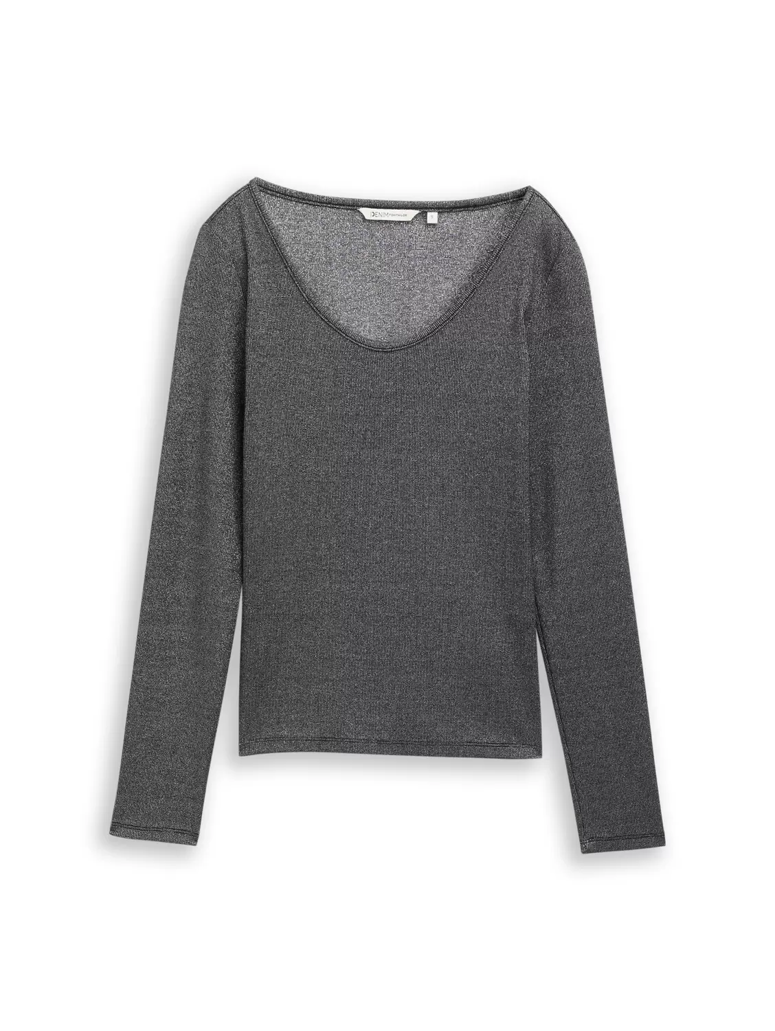 Slim Fit Langarmshirt mit Glitzer-Effekt