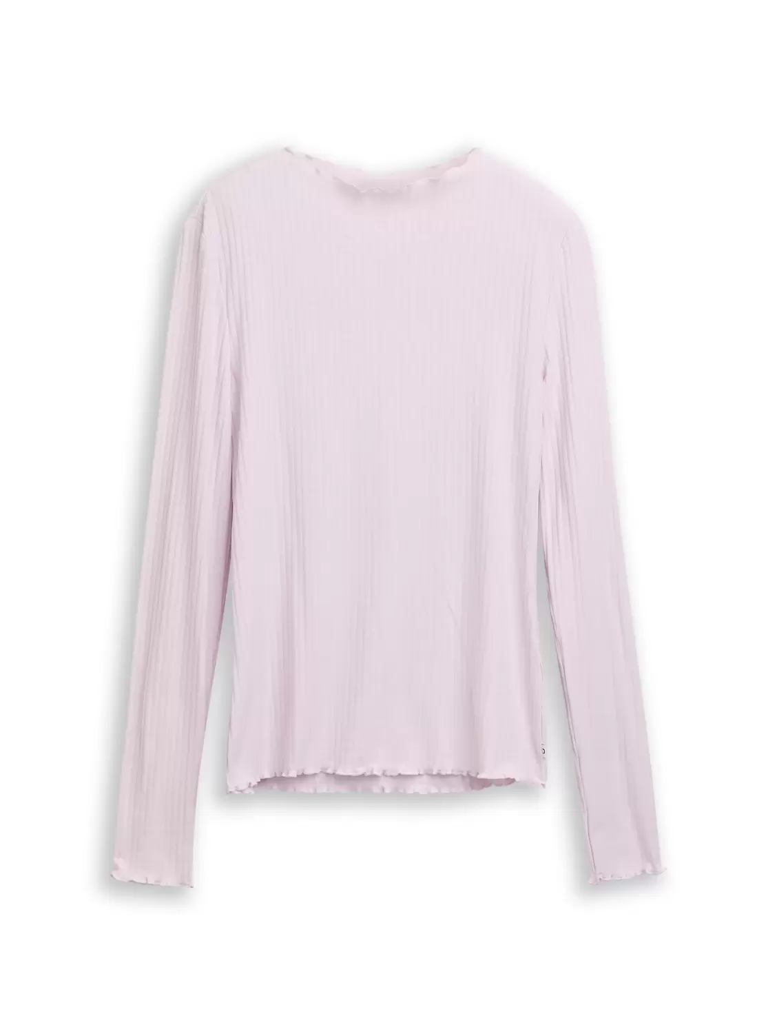 rib T-shirt with frill edge - 33972/lilac fog