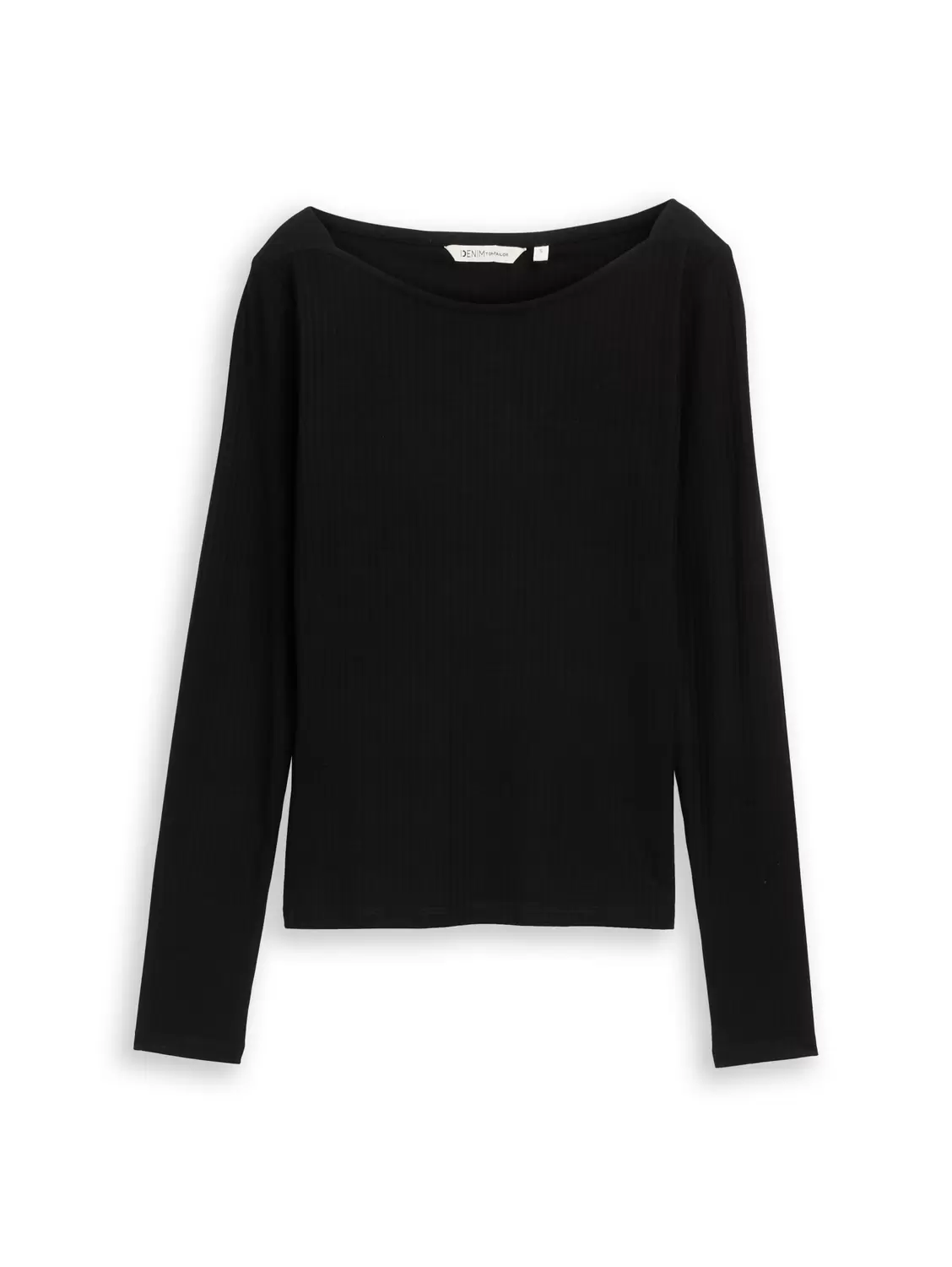 Slim Fit Langarmshirt mit U-Boot-Ausschnitt