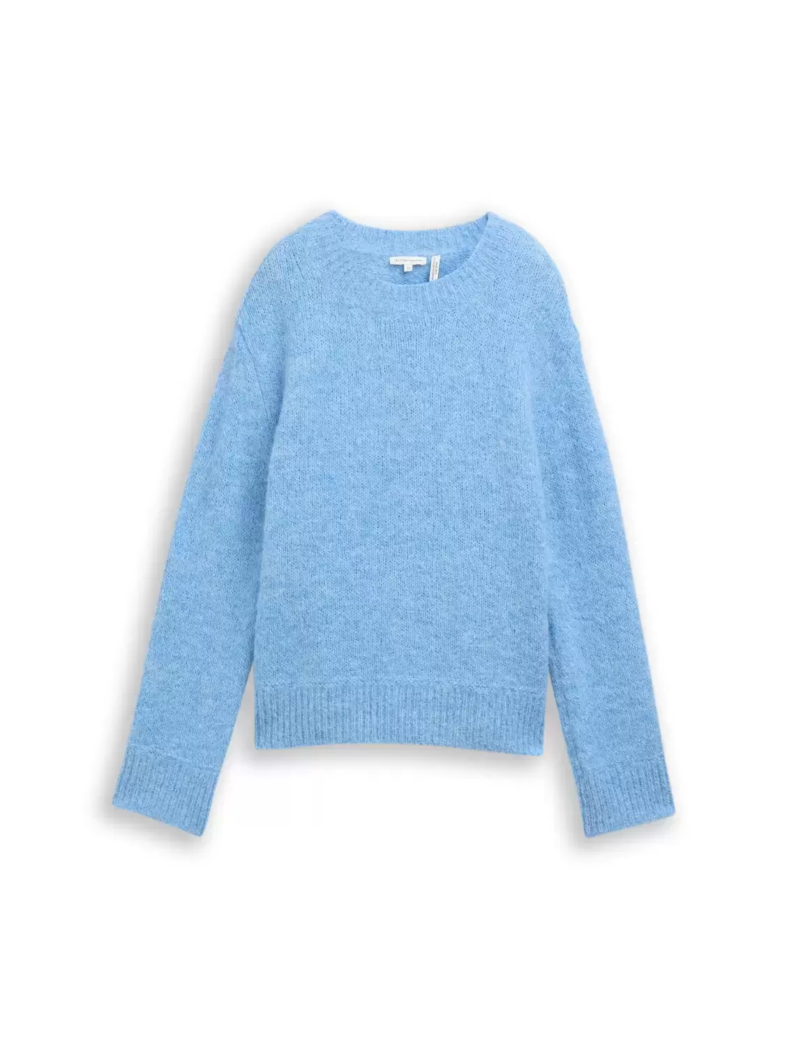 Knit hairy crew-neck pullover female