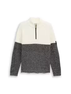 cosy structured two tone knit - 36869/white base m