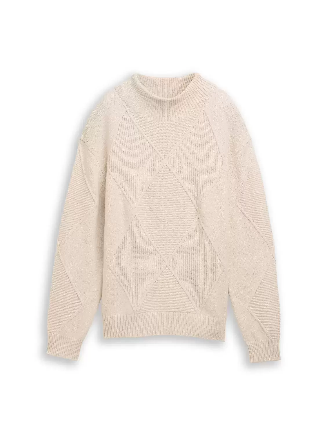 knit funnel-neck pullover