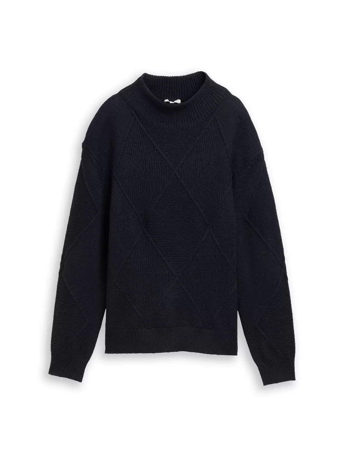 knit funnel-neck pullover
