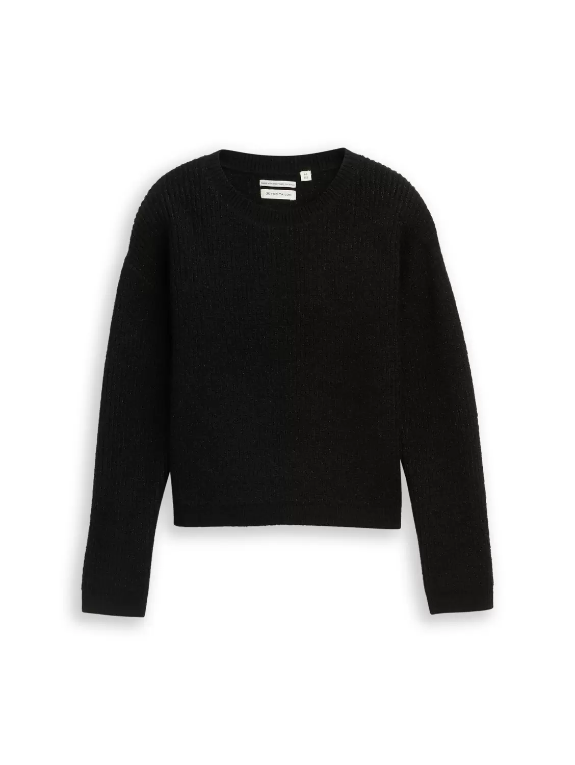 Cropped Strickpullover in Glitzer-Optik