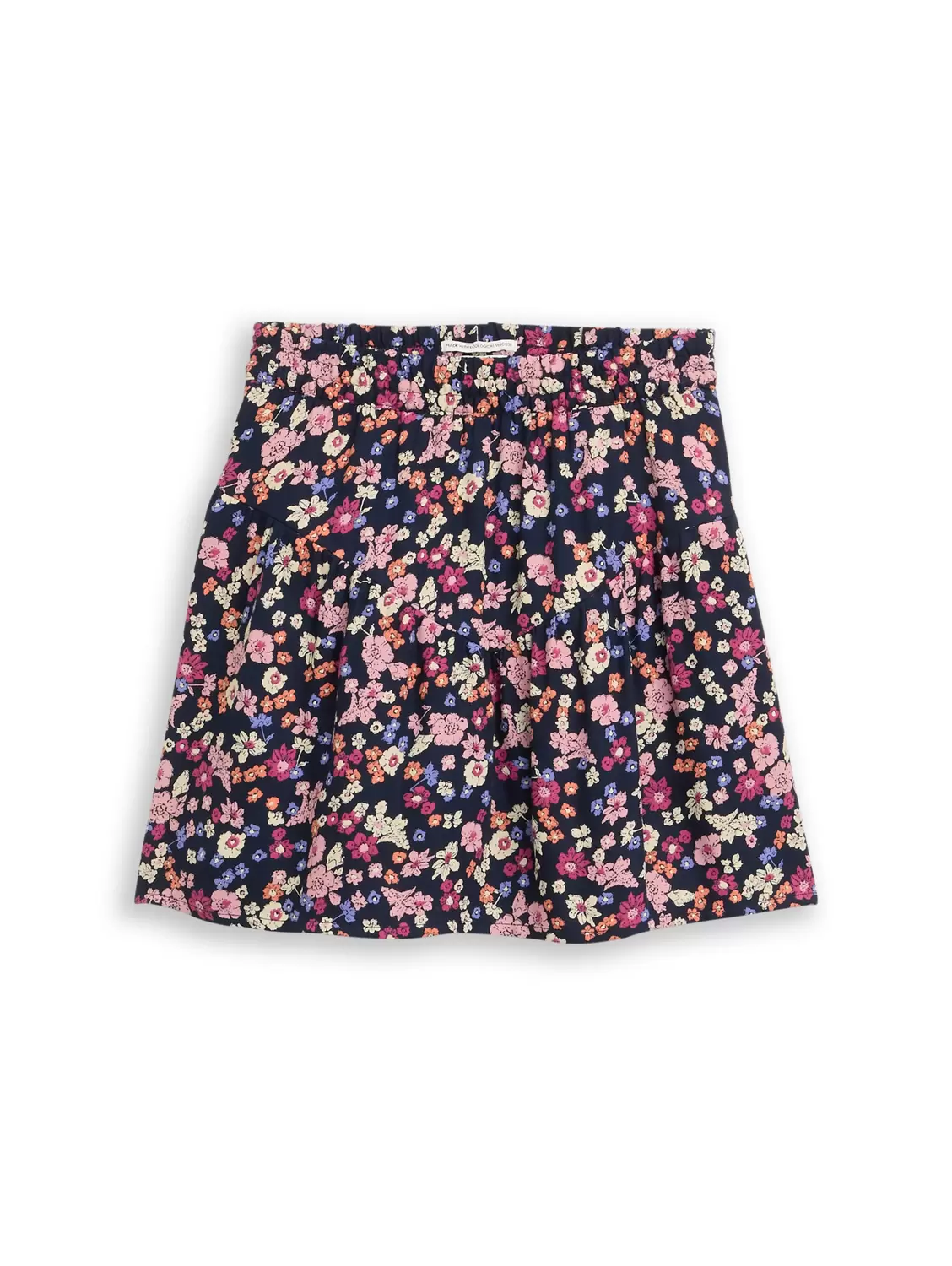 all over printed skirt - 39074/blue multicolor flo