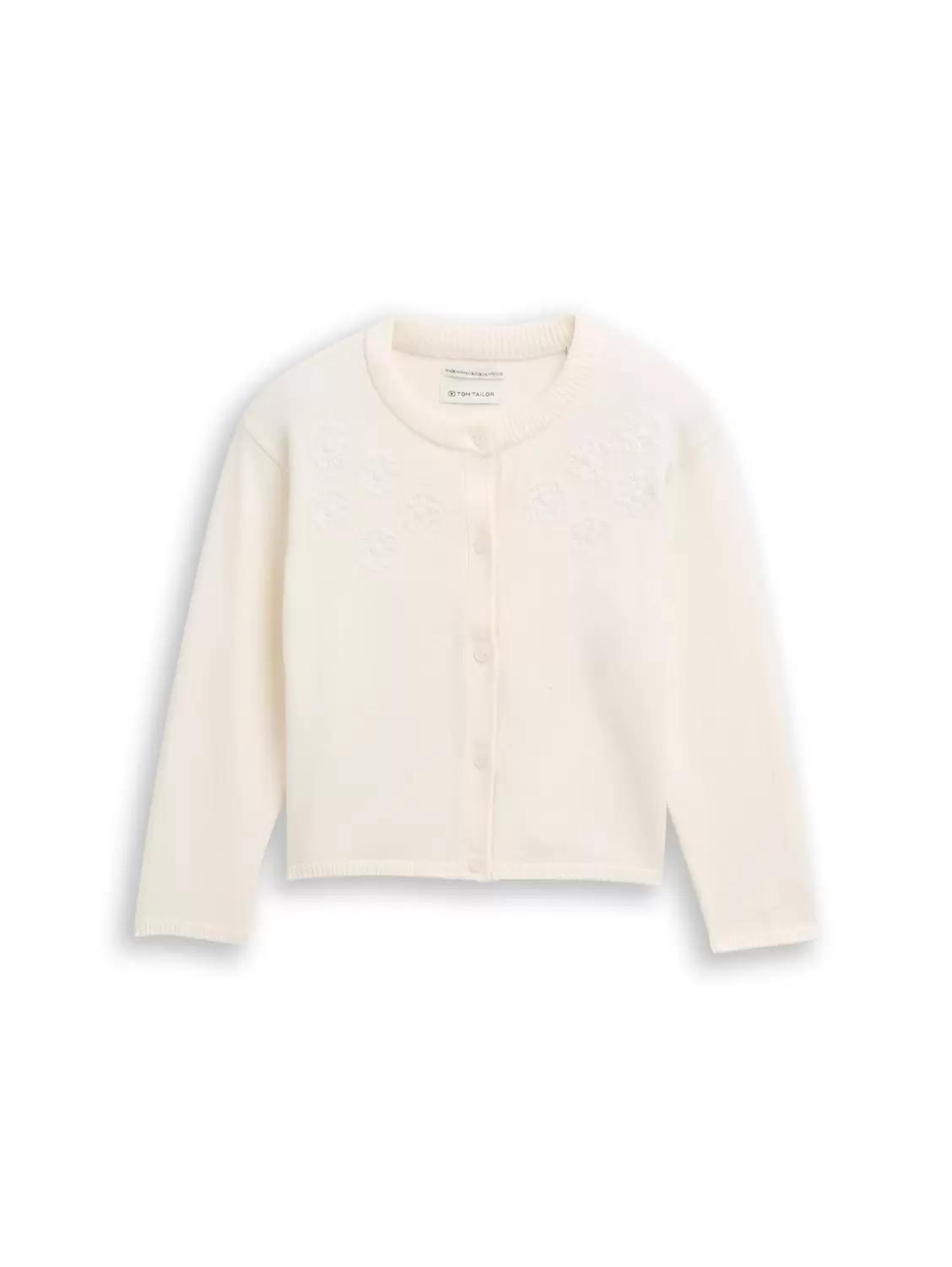 embroidery knit jacket - 10348/Gardenia White