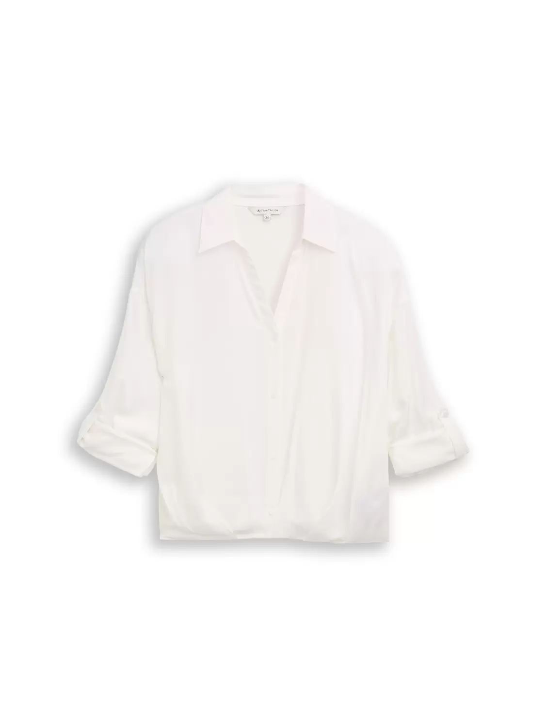 Oversized Satinbluse mit Turn-up-Funktion