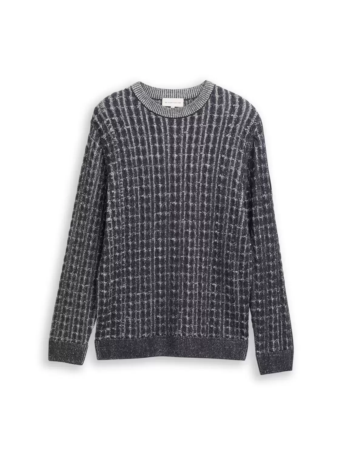 Plated cable crew neck male