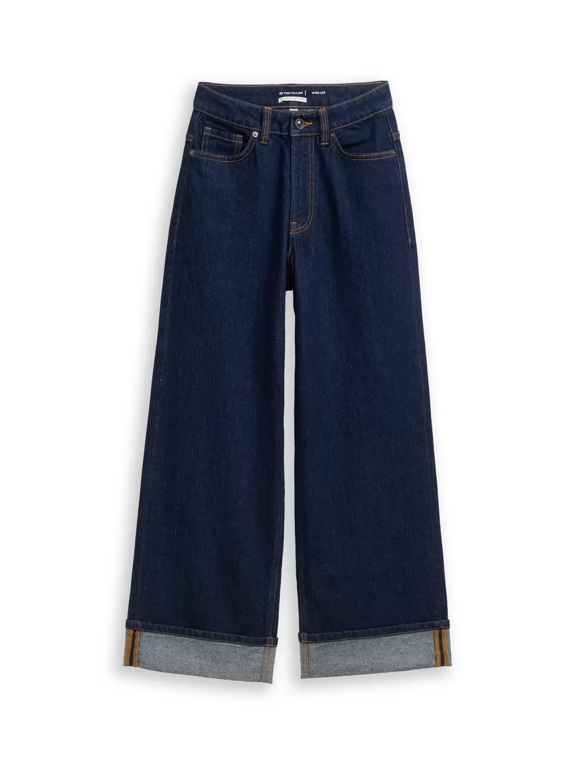 wide leg turn-up denim