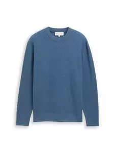 multi color nep crew neck knit - 39261/denim blue