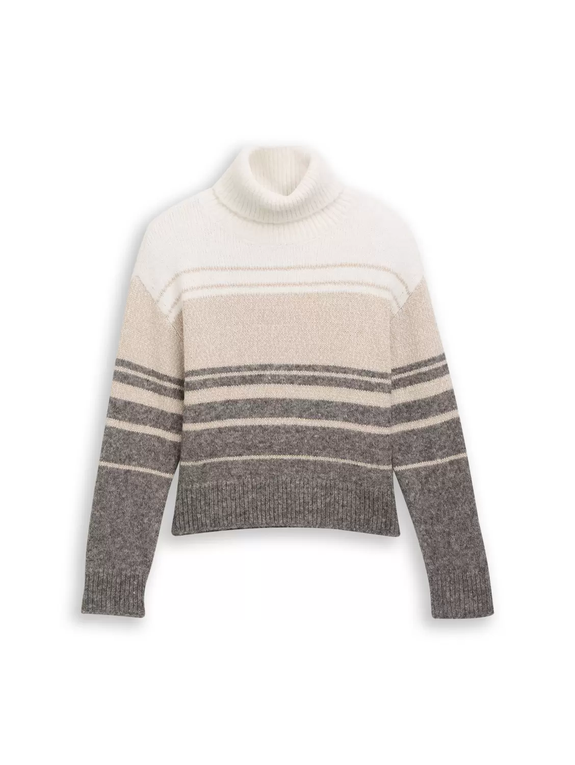 knit striped turtle-neck