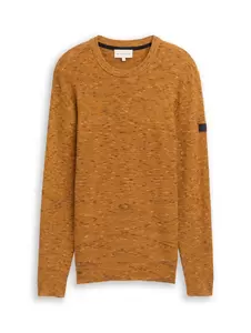 space dye crew neck pullover - 39291/peanut multic