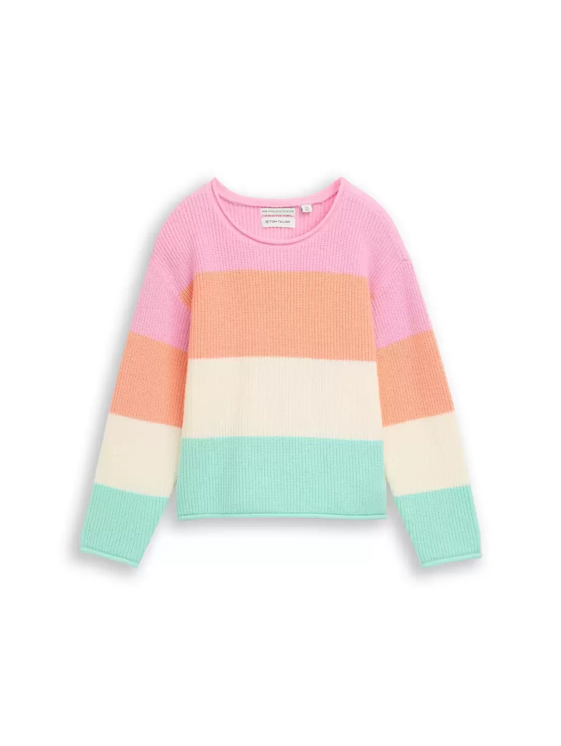 Cropped Strickpullover mit Rundhalsausschnitt