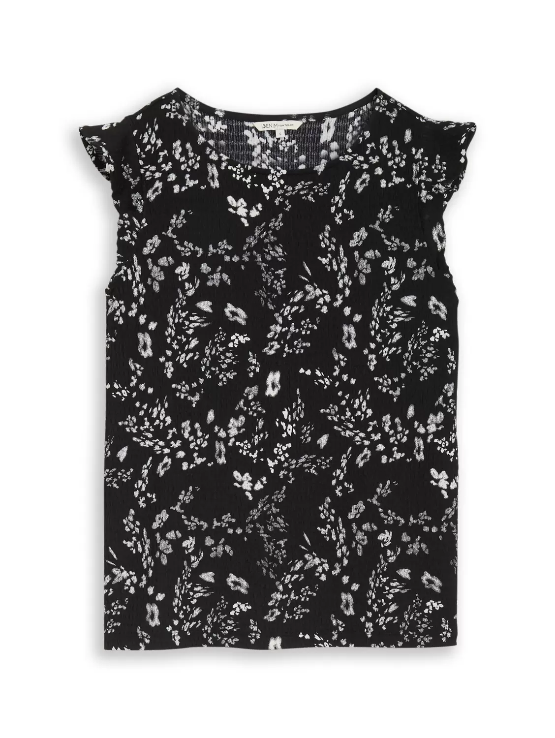 Loose Fit Crinkle Top mit Volants