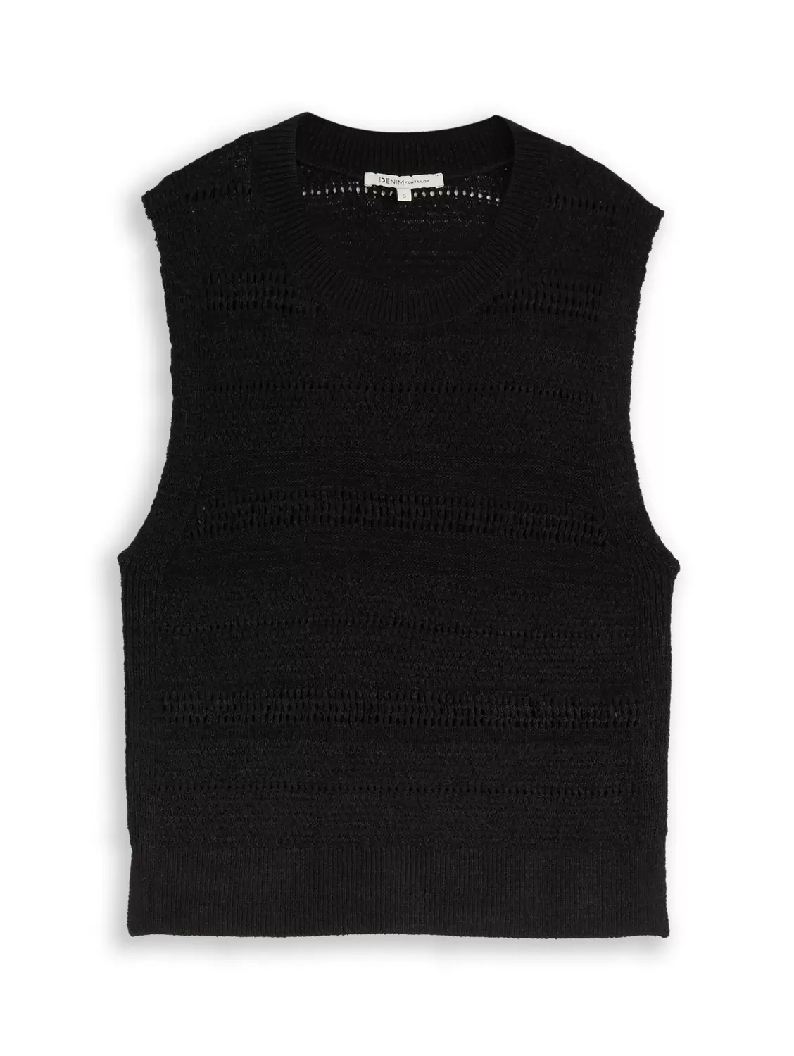 Knit open structure vest female