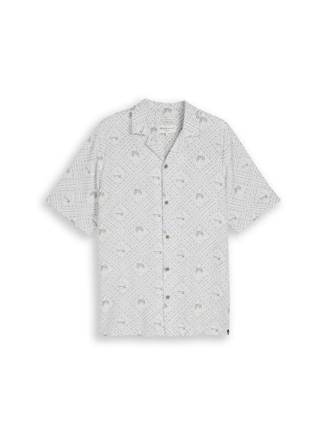Relaxed printed viscose linen male