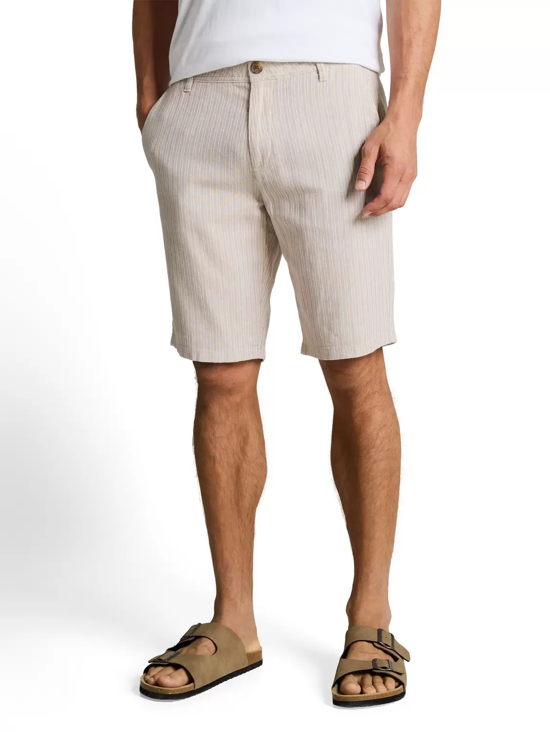 TTREGULAR Chino Shorts mit Leinenanteil