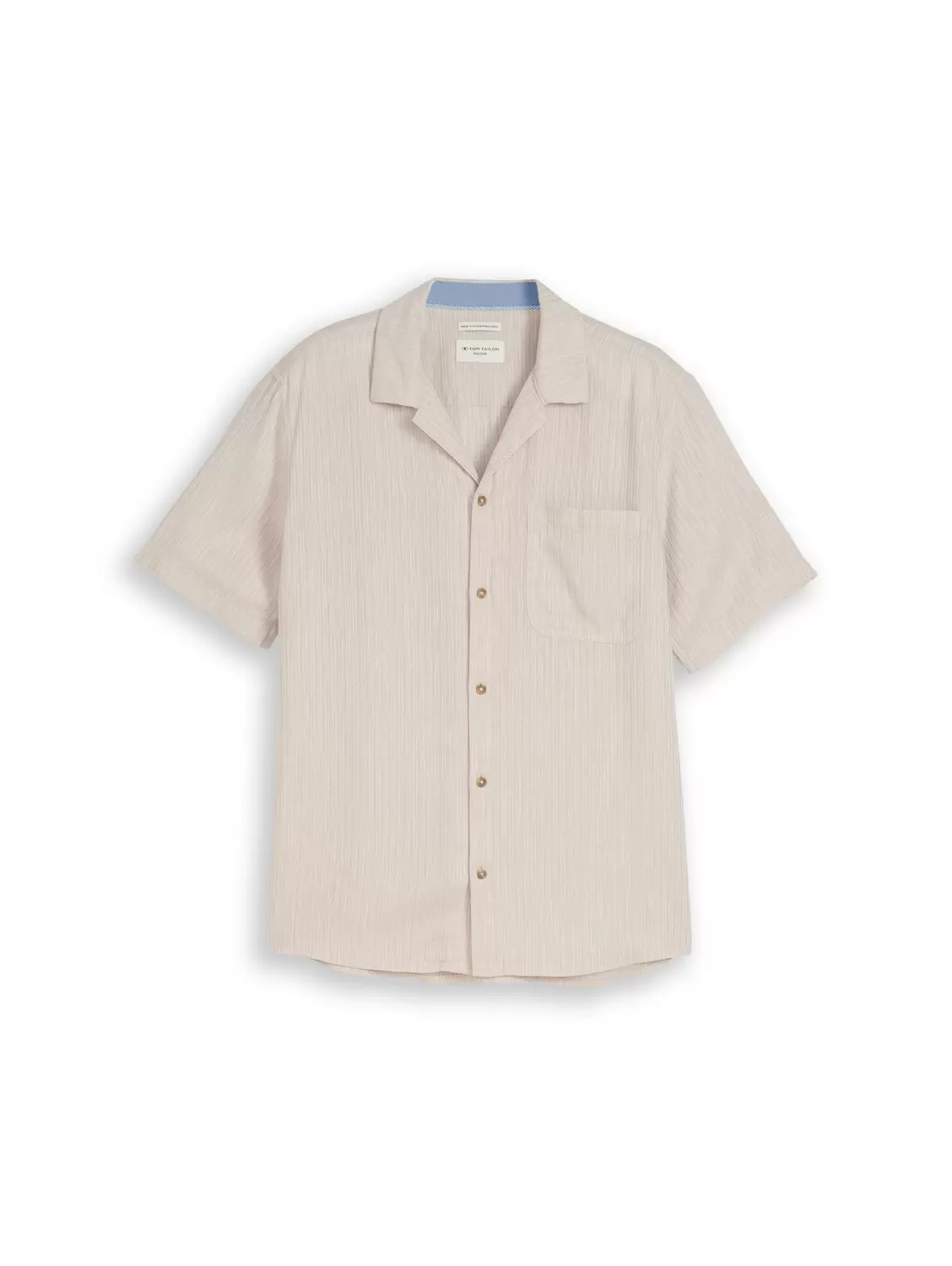 Regular Fit Resort Hemd mit Leinenanteil