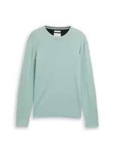 basic crewneck knit - 39549/soft greyish green mel
