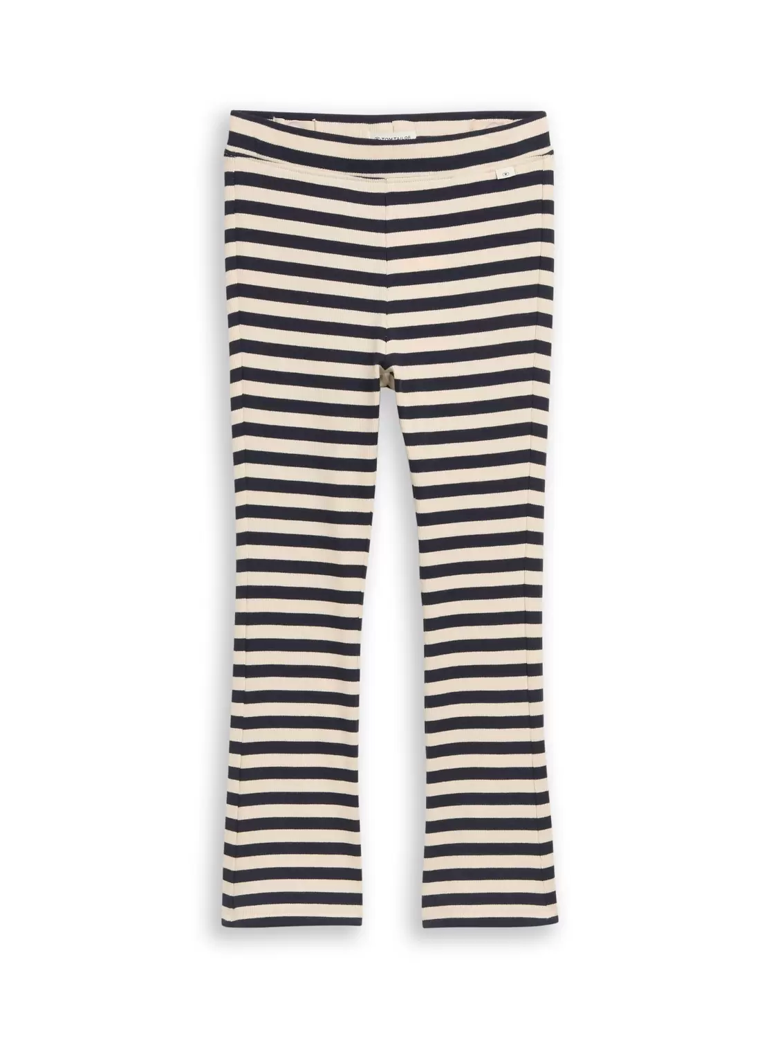 striped rib flared leggings