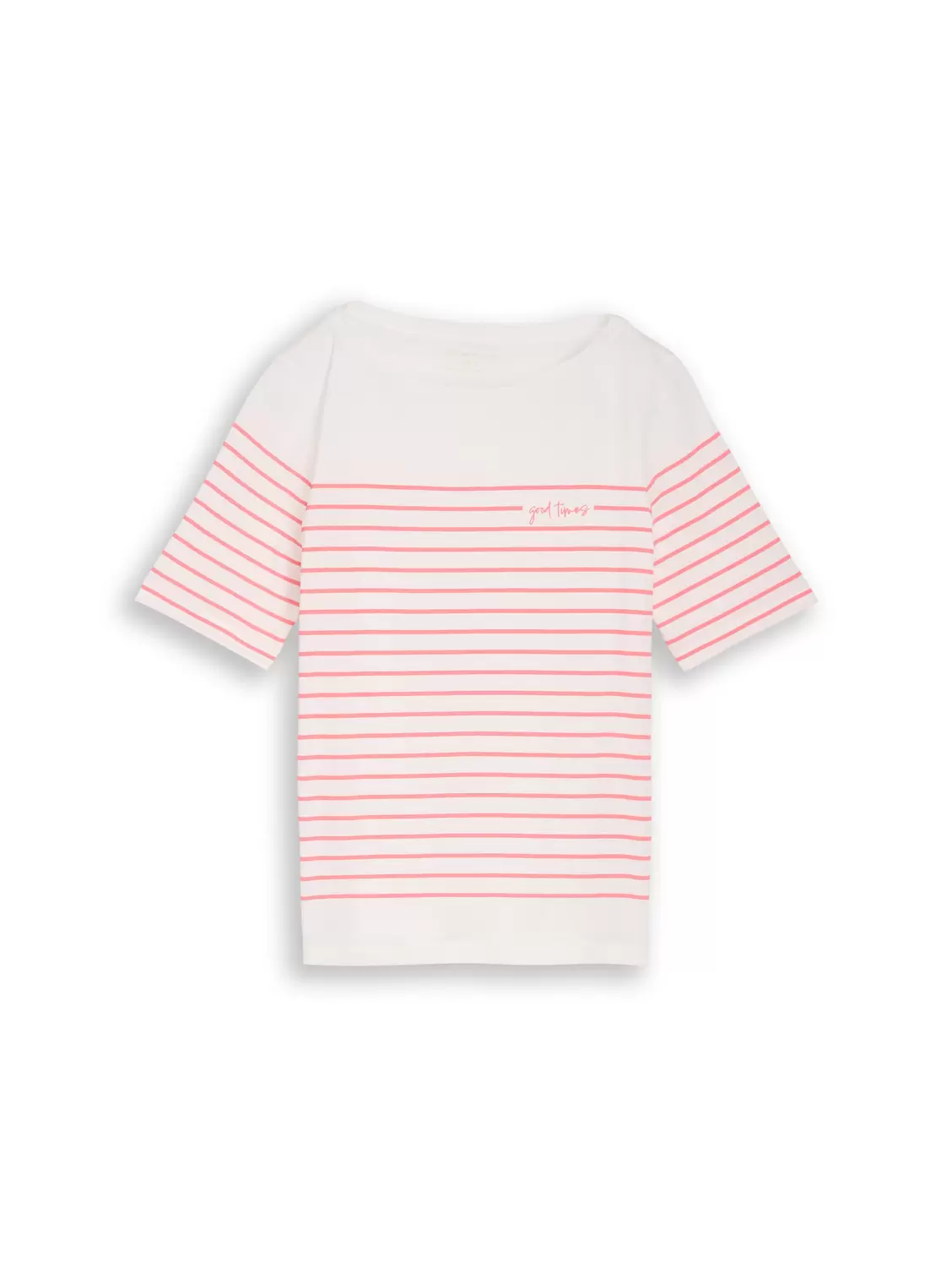 T-shirt placed stripe boat nec female