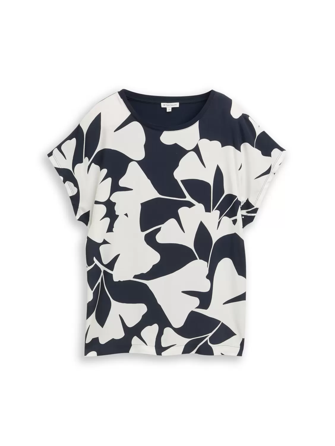 T-shirt fabric mix print crew