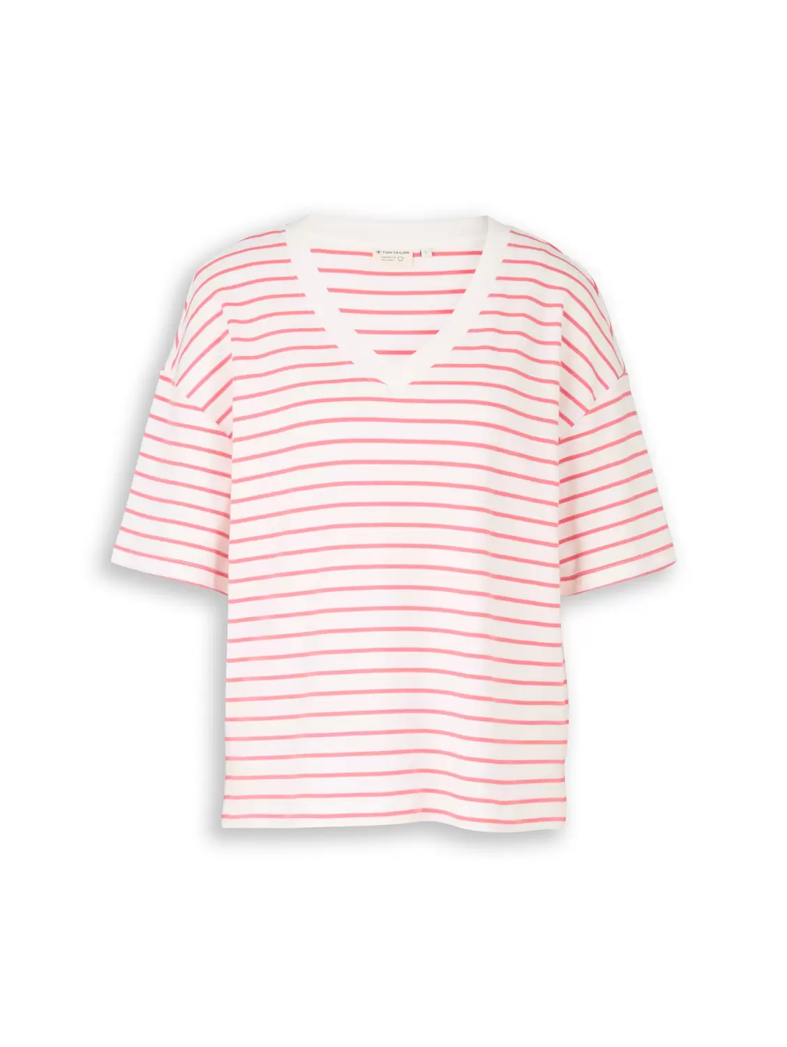 T-shirt bold v-neck stripe female