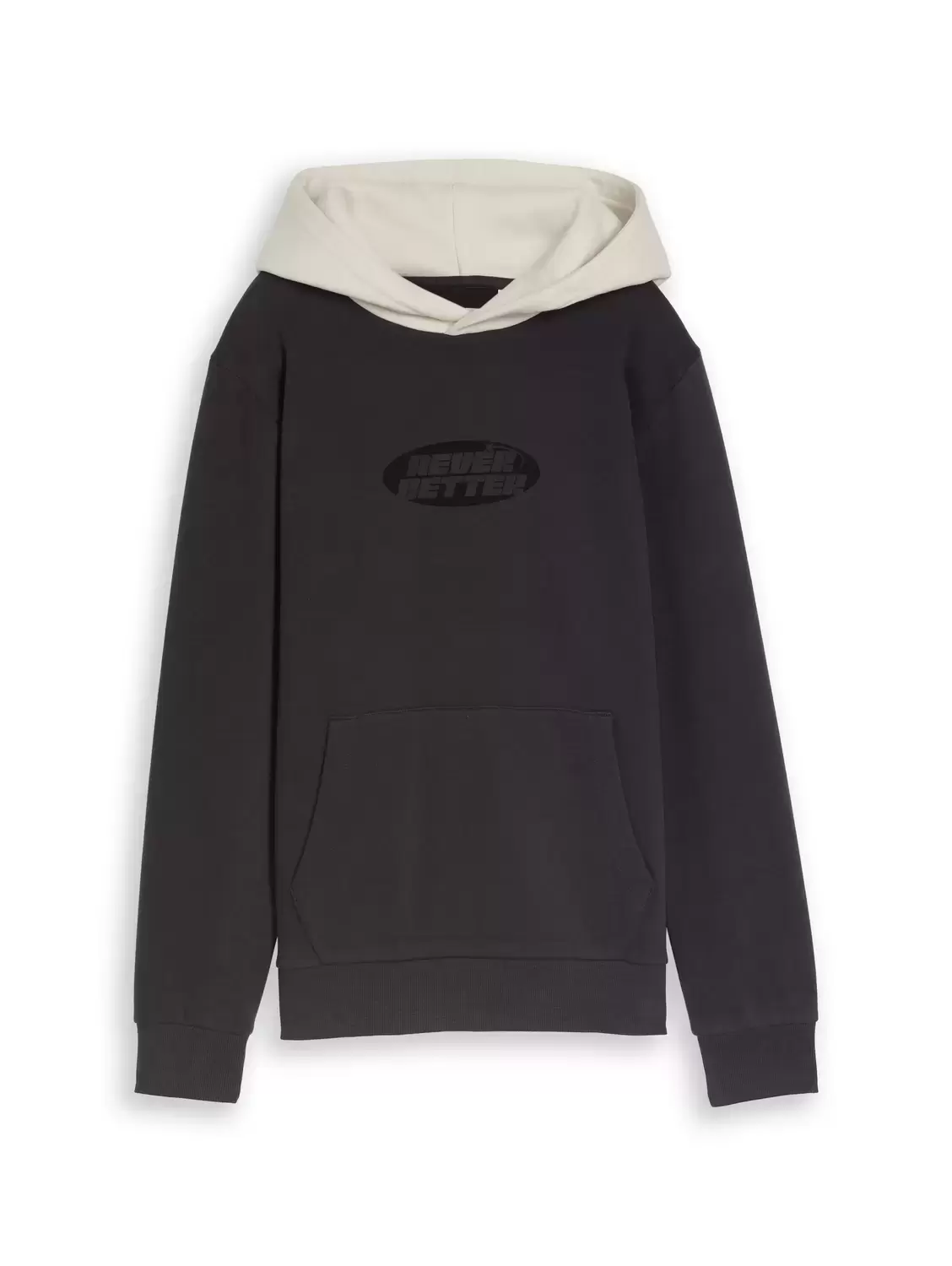 printed contrast hoddie