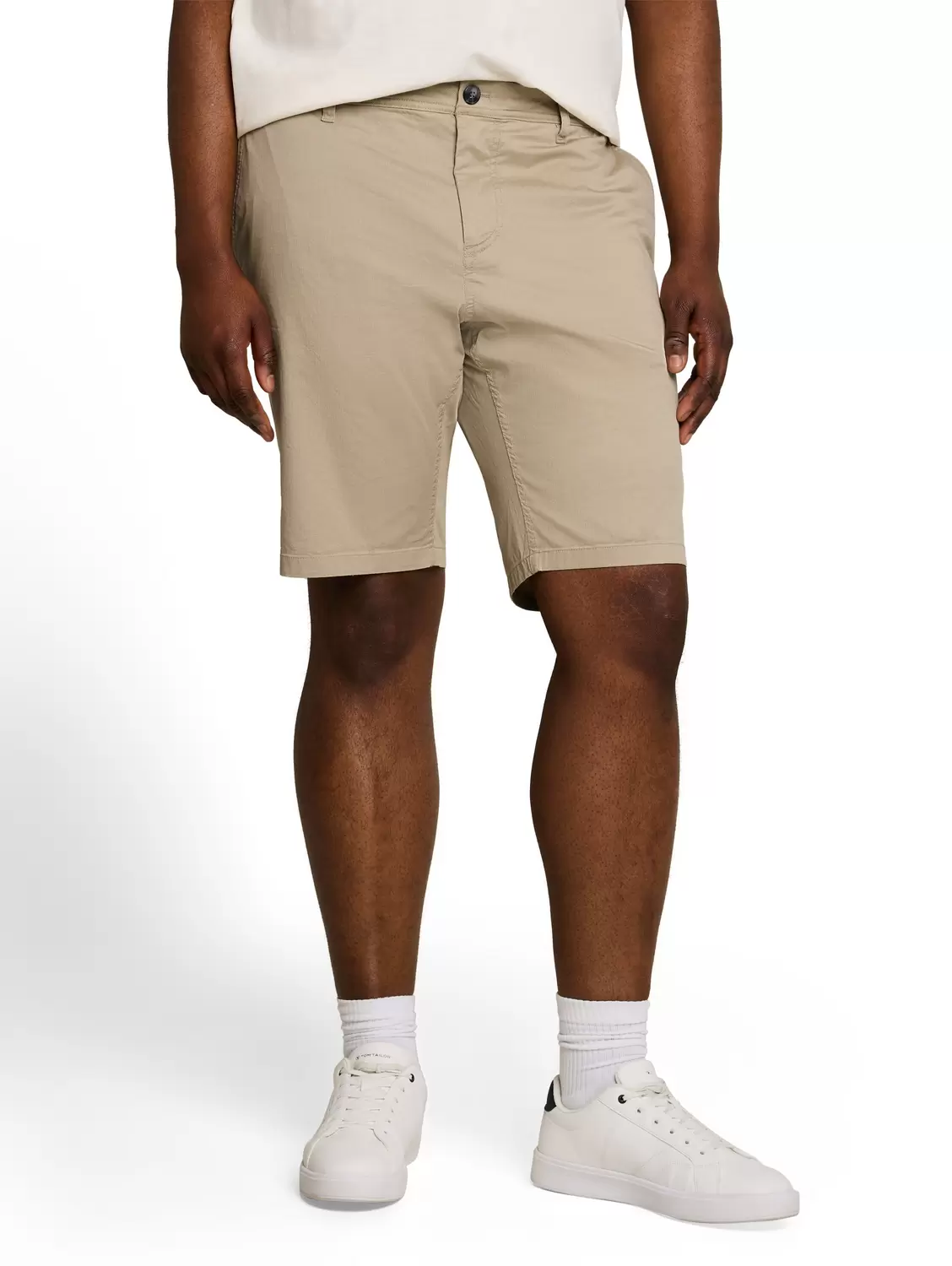 Plus slim printed chino shorts male