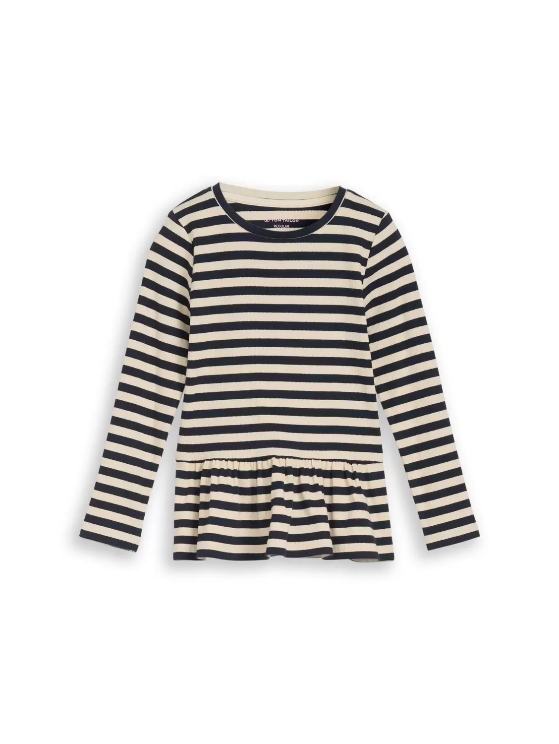 striped rib volant longsleeve