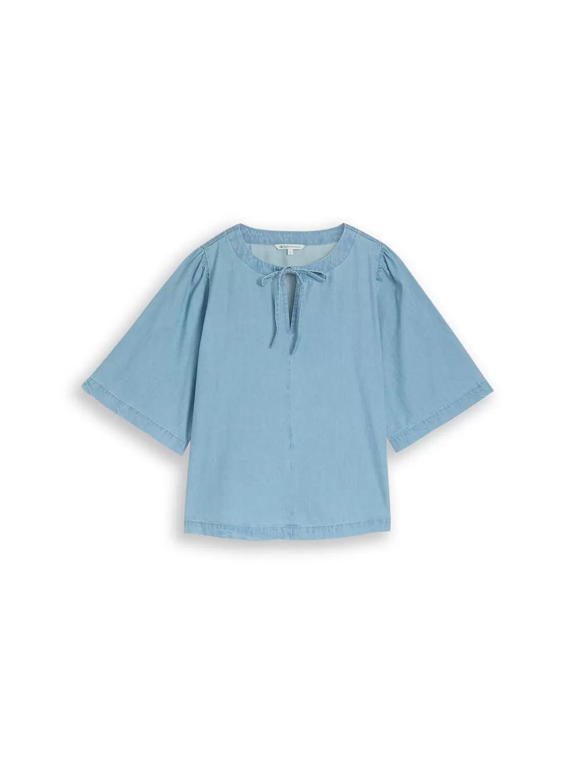 denim blouse with bow