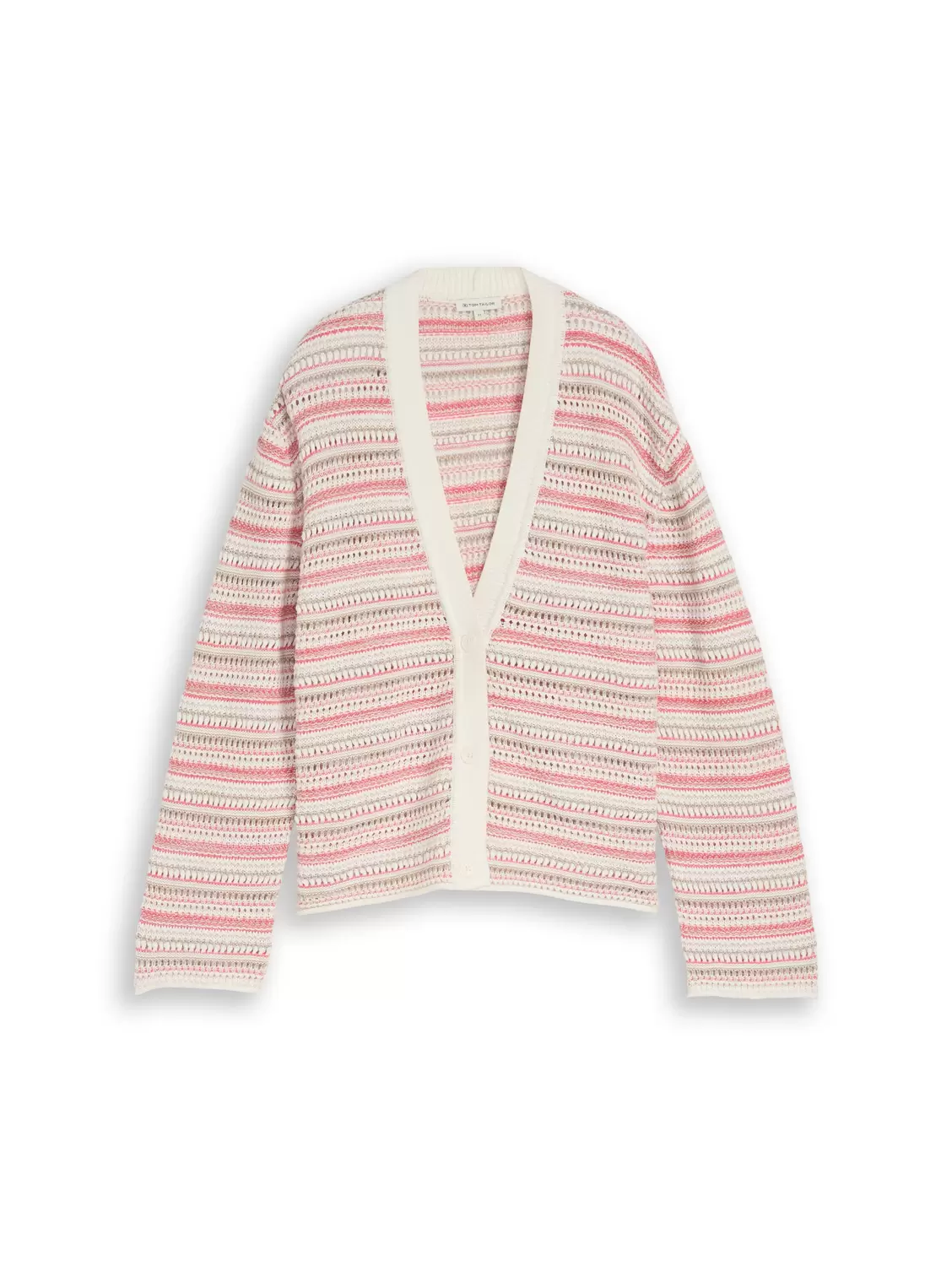 Knit structured stripe cardiga female
