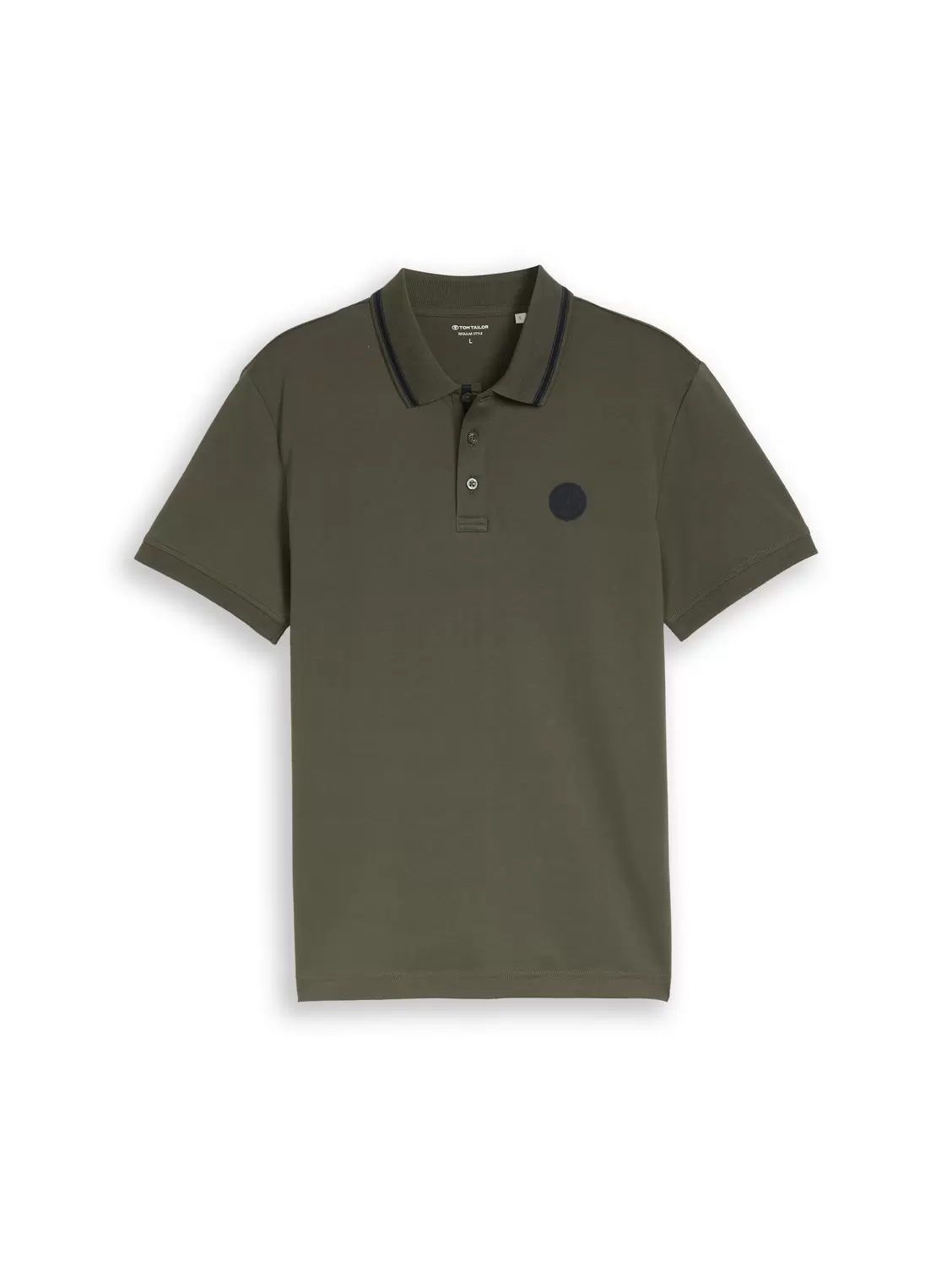 Jersey Poloshirt mit Logo-Badge