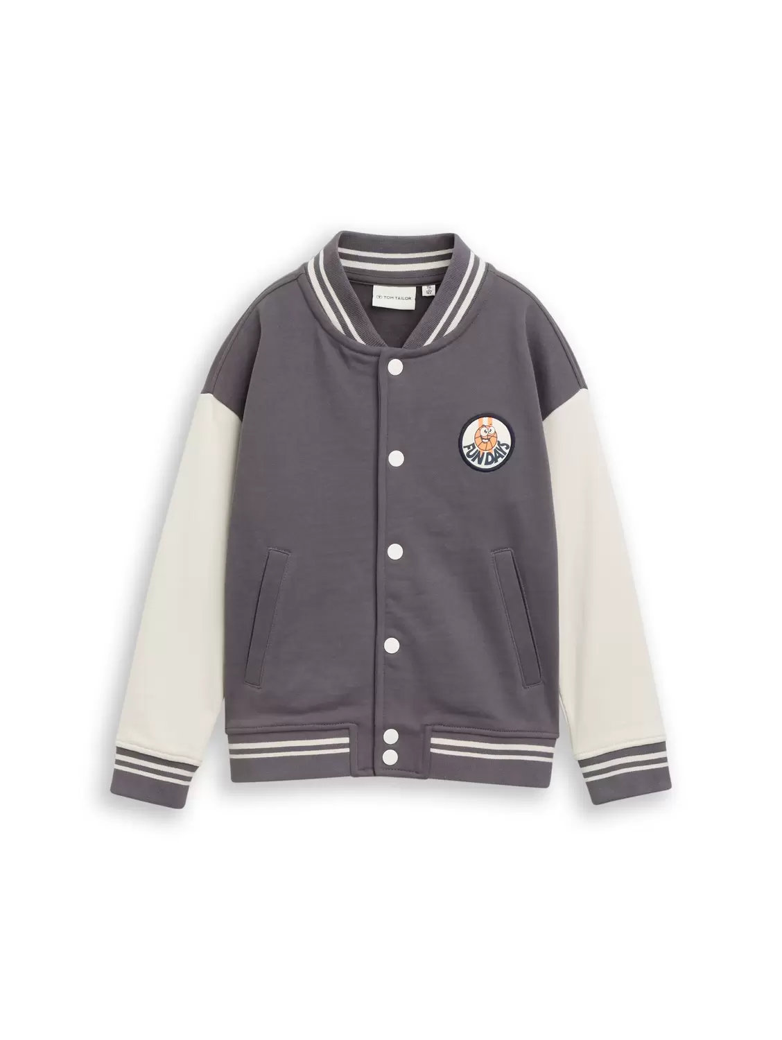 oversize college sweat jacket