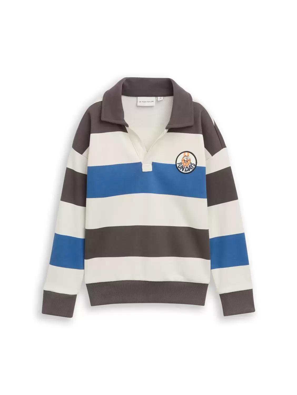 oversize striped polo sweatshi
