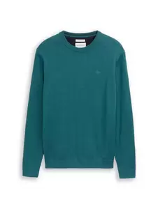 basic crewneck knit - 39271/classic petrol melange