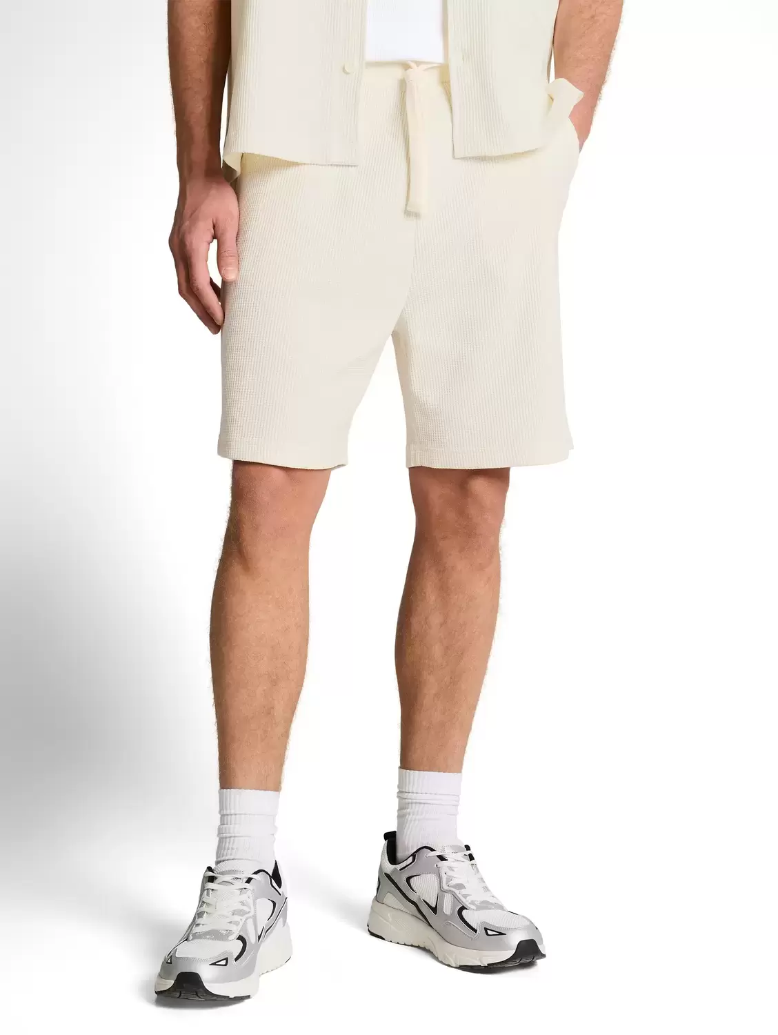 Relaxed Shorts mit Waffelstruktur