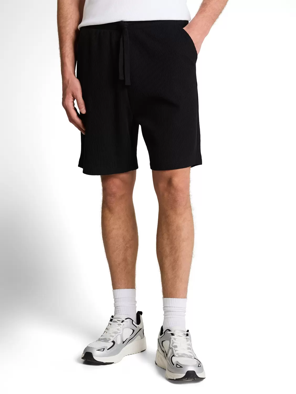 Relaxed Shorts mit Waffelstruktur