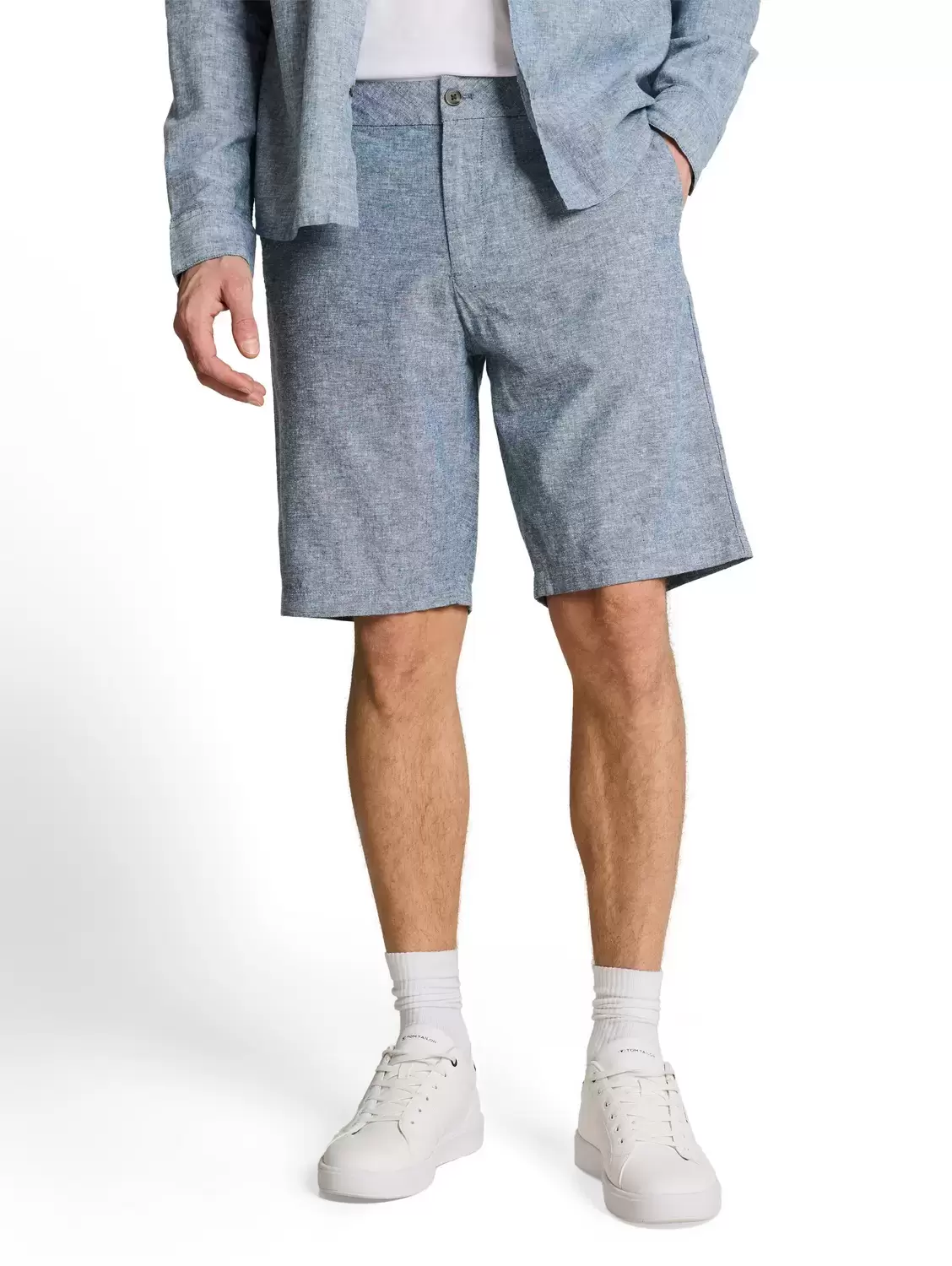 relaxed linen chino shorts