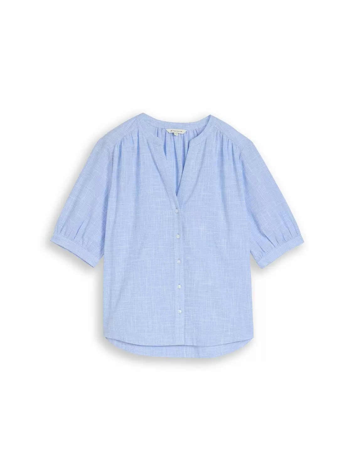 Blouse shortsleeves slub struc female