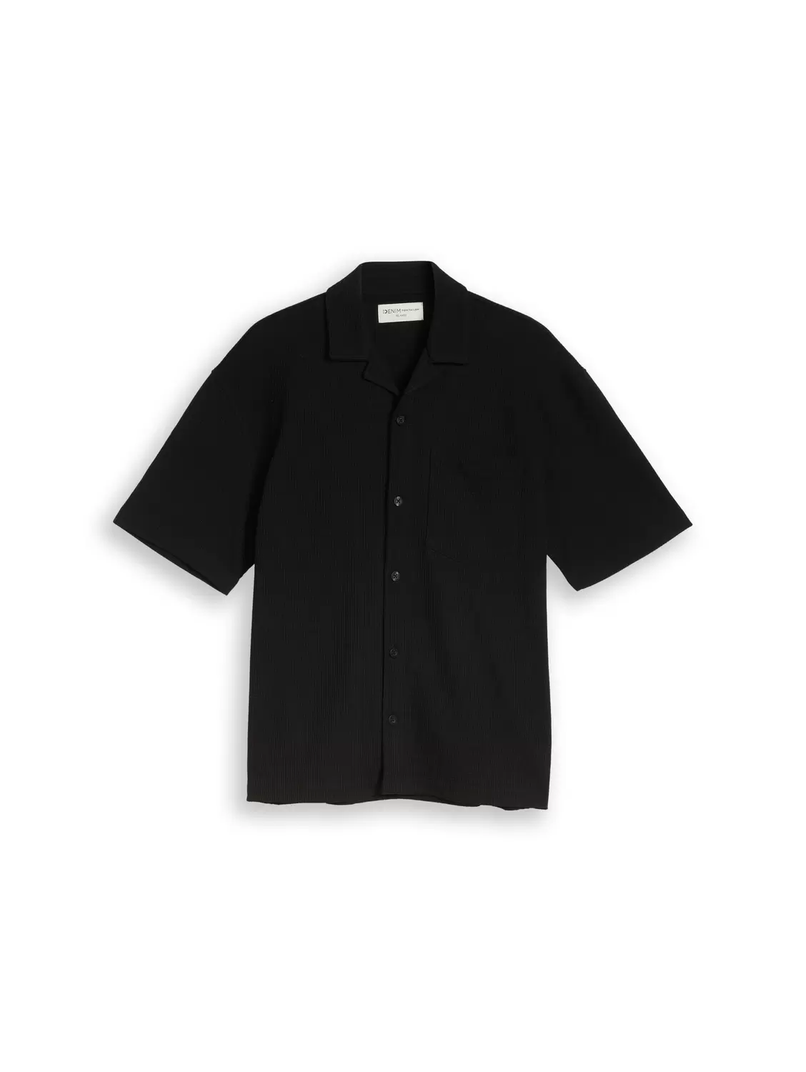 Relaxed Fit Resort Hemd mit Waffelstruktur