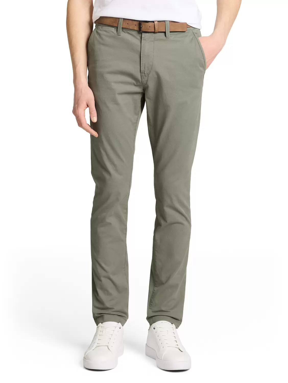 slim chino with belt
